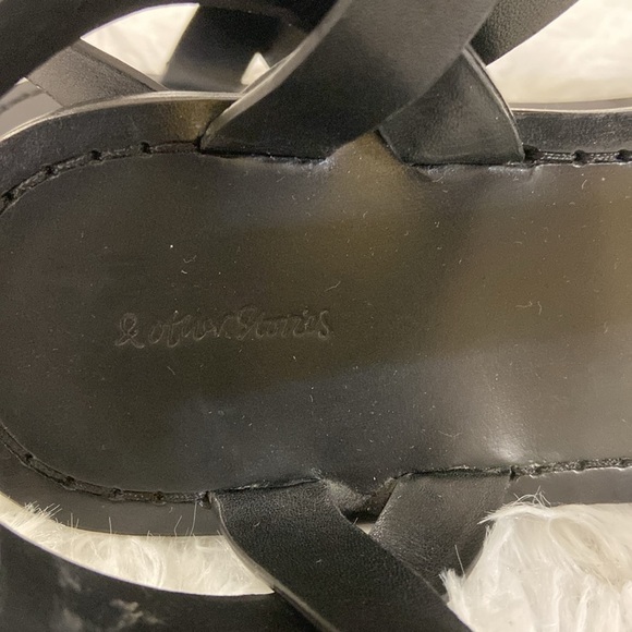 & OTHER STORIES WOMEN BLACK T FRONT GENUINE LEATHER ROMAN STYLE SANDALS.SIZE-7 - Picture 7 of 12